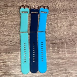 Samsung active 2 40/44mm silicone bands Small (20mm) New| Three (3) blue bands